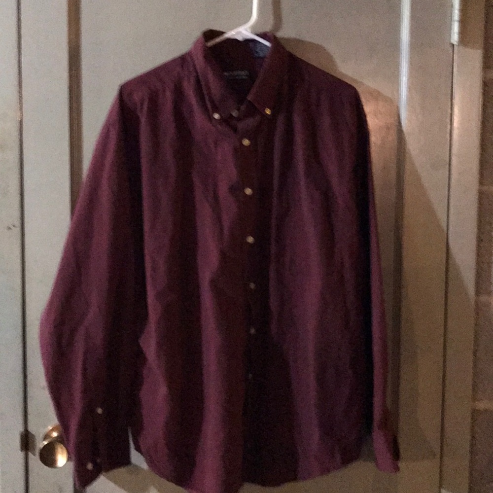 Puritan  Botton down dark red shirt large